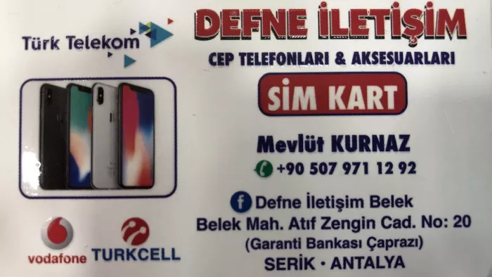 Мобильная связь "Defne Iletisim Belek" - Магазин.