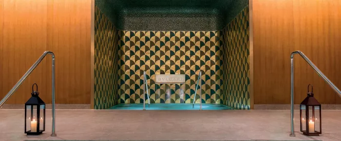 Тренажёрный зал в отеле «The BVLGARI SPA».