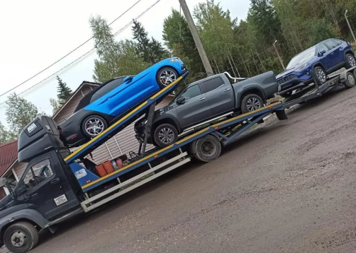 Компания по перевозке автомобилей автовозами "Тандем трэк".